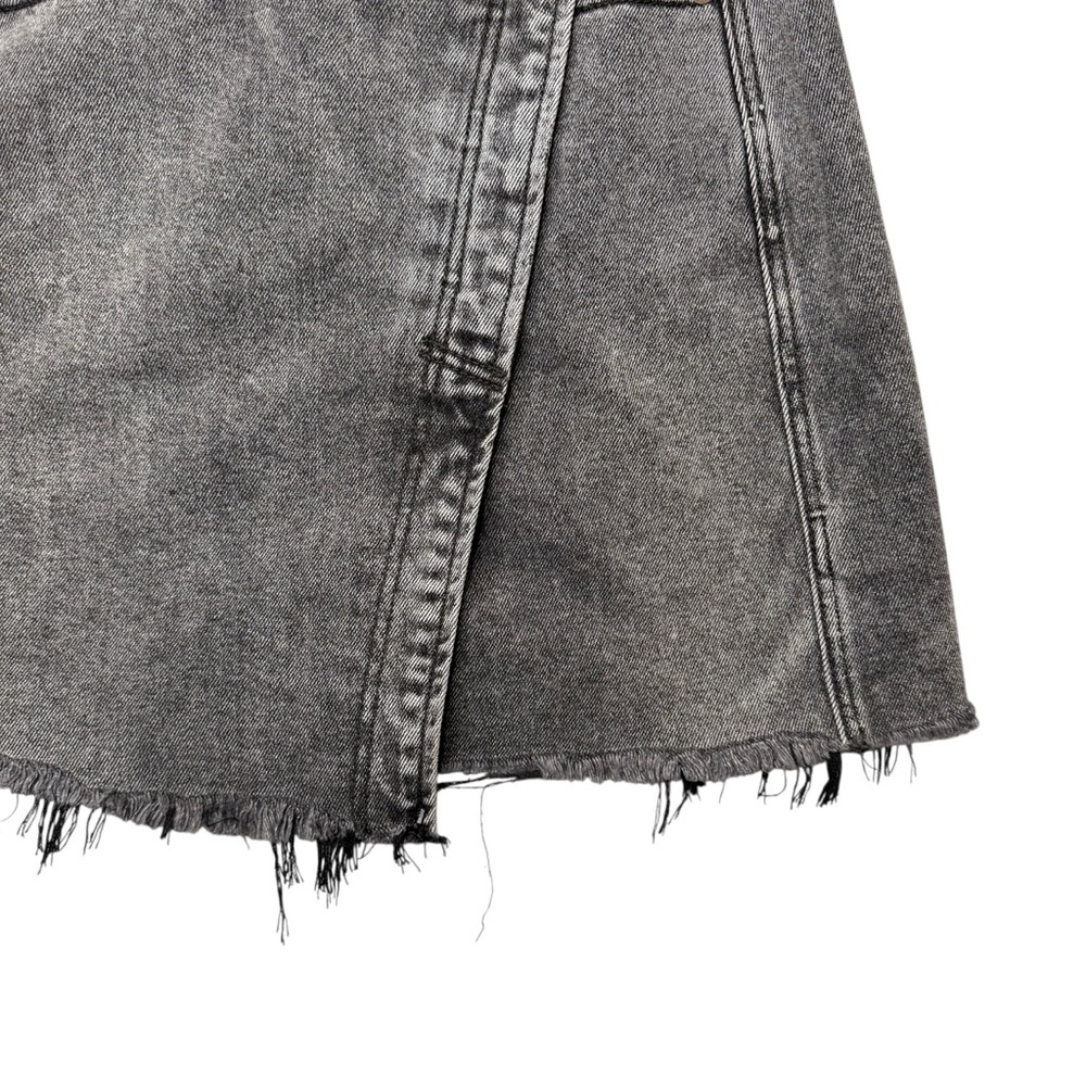 Free People Parker Black Wash Women’s Wrap Denim Mini Skirt Sz 27 / Sz 4 - Picture 7 of 12